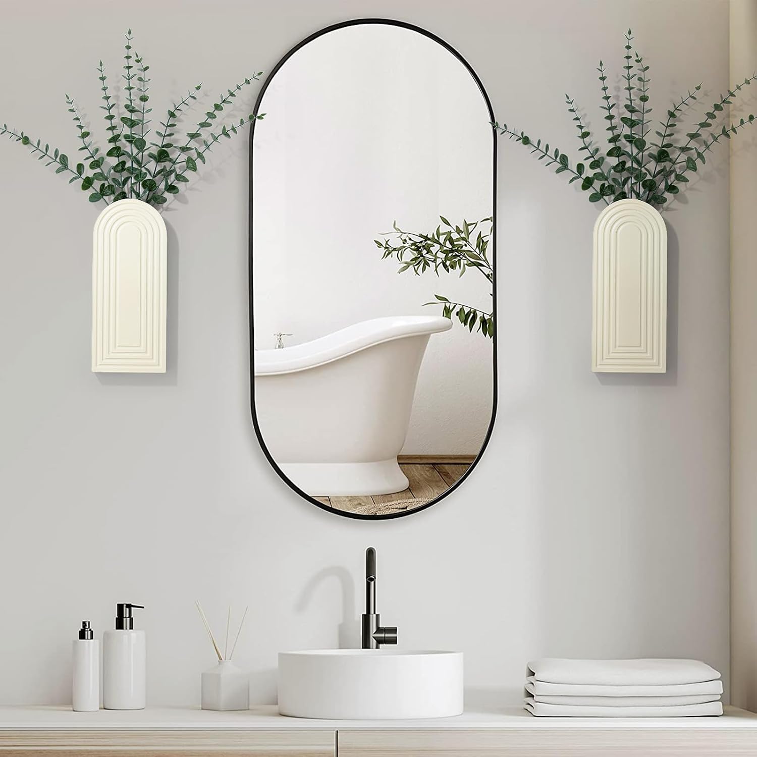 Wood Wall Hanging Planters / White