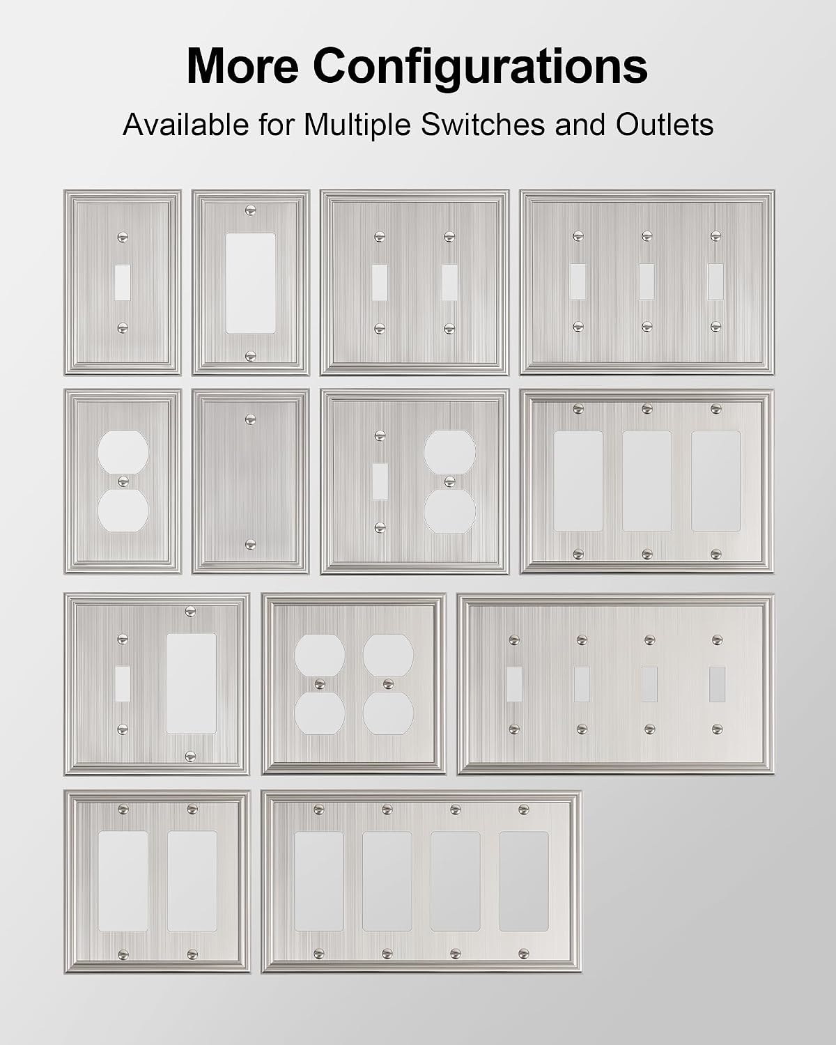 6-Pack Zinc Alloy Single Toggle Light Switch Cover Plate, Solid Wall Plate | Decorative Switch Plate Covers, Durable 1
