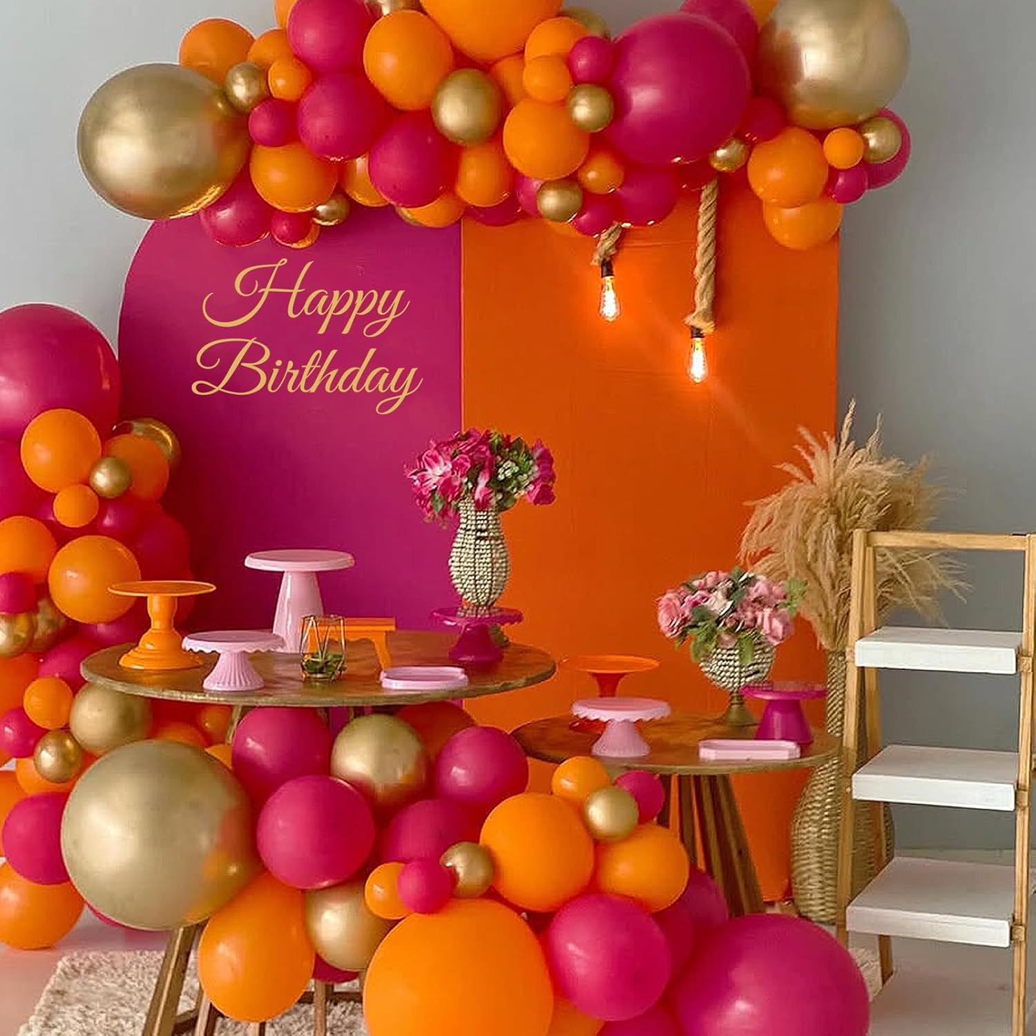 Happy Birthday Party Decal for Women Men / Gold