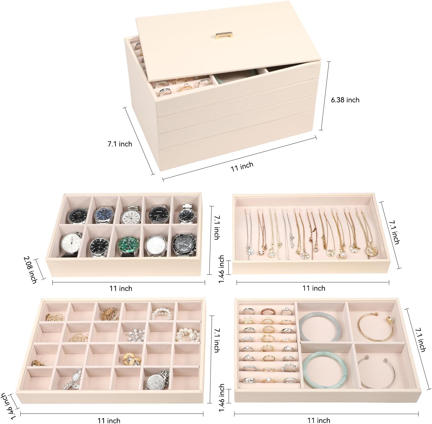 Stackable Jewelry Organizer Tray / Apricot