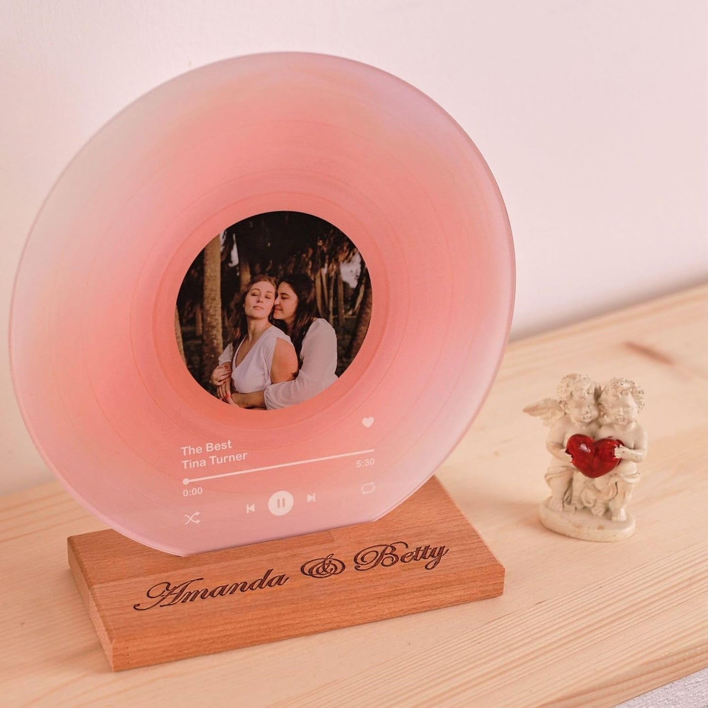 bonibom Personalized Vinyl Record with Photo - Custom Acrylic Song Plaque - Unique Gifts for Anniversary, Wedding