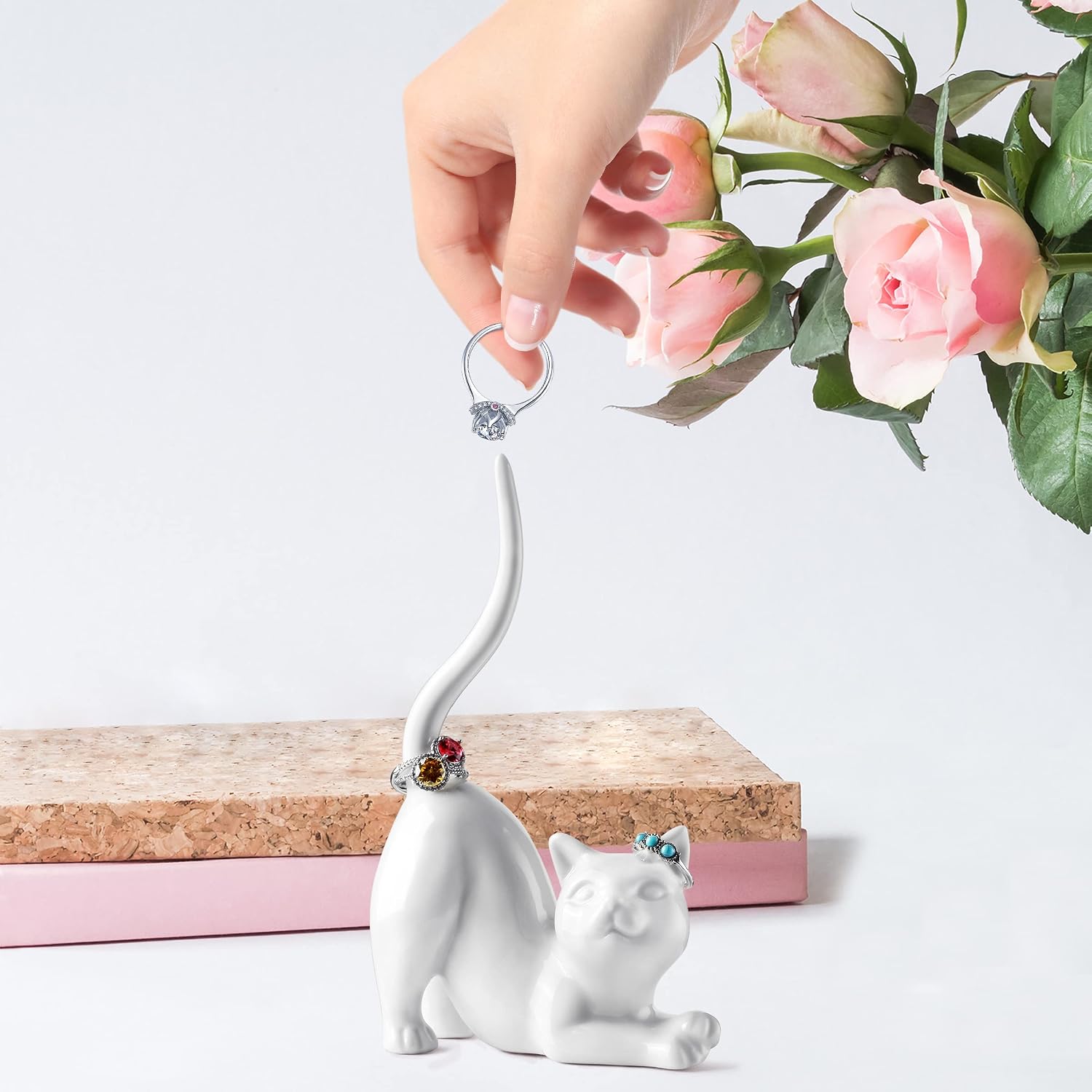 Cat Ring Holder Wedding Ring Stand Lover Gift For Women Friends Birthday / Kitty