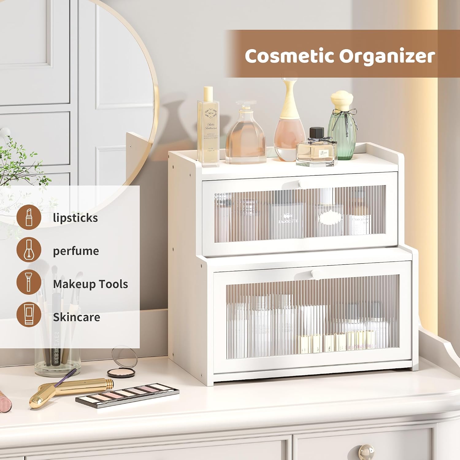 Bread Box for Kitchen Countertop Double Layer Large Corner Bread Box Capacity Bread Storage Bin Farmhouse Breadbox