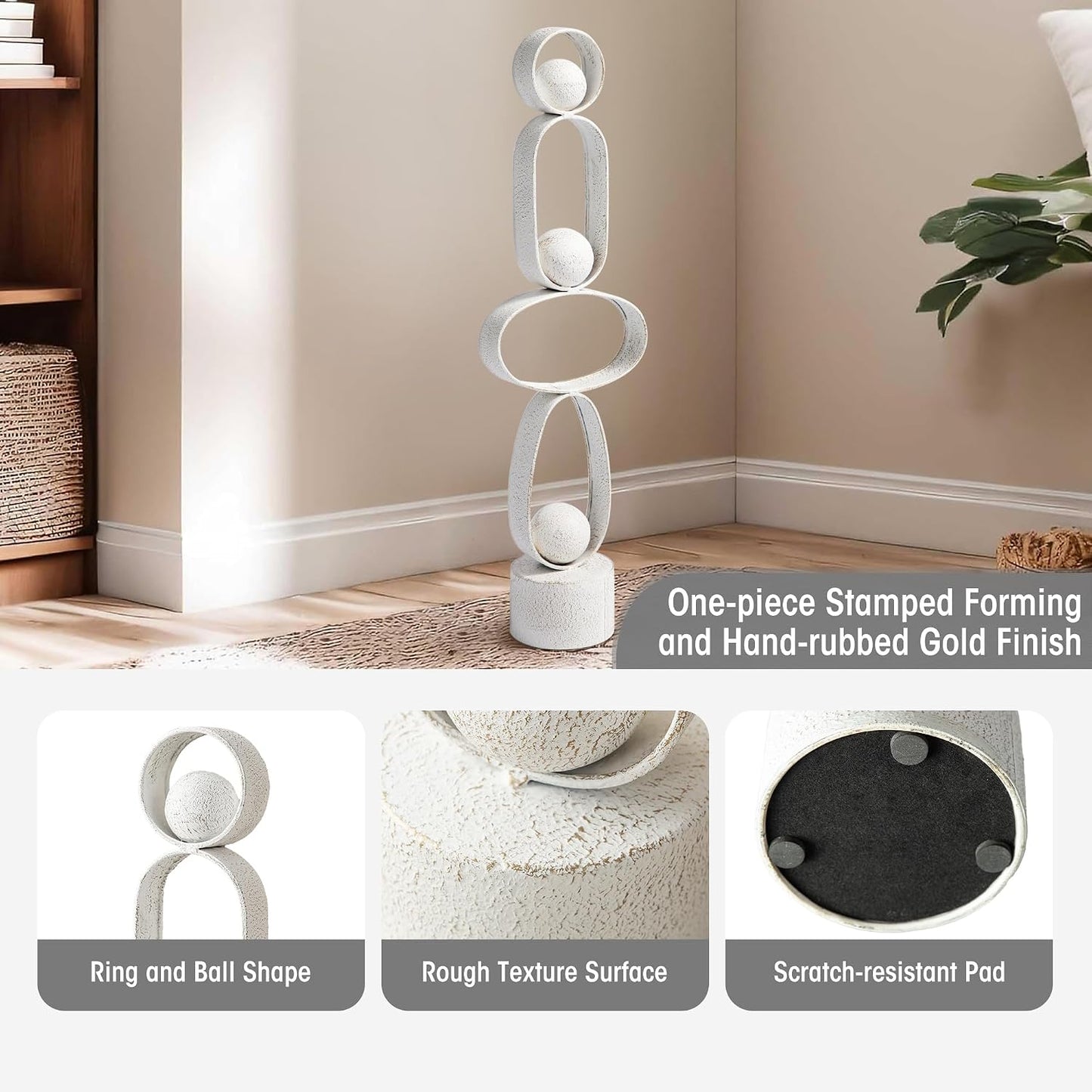 Accent Figurine / Metal Table Centerpieces / White