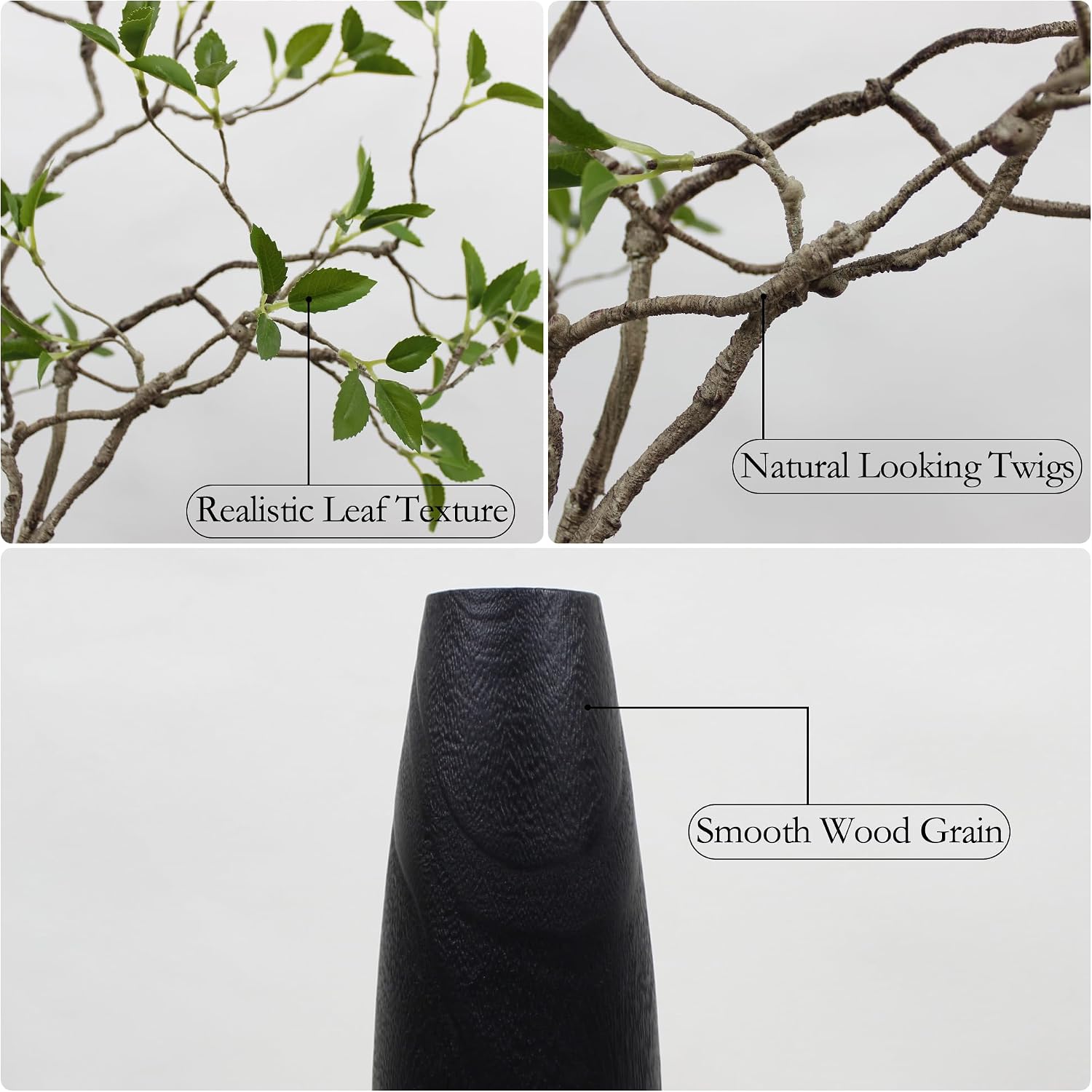 30" Bendable Artificial Greenery Stems Faux Plants Indoor for Vase Filler Table / No Vase / Set of 2