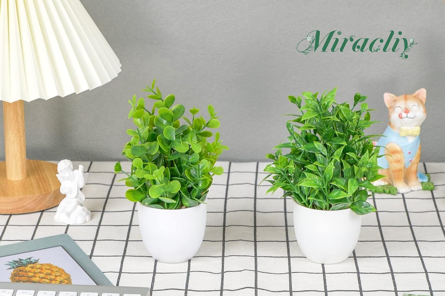 Mini Fake Plants Artificial Eucalyptus Faux Plants / Set of 6