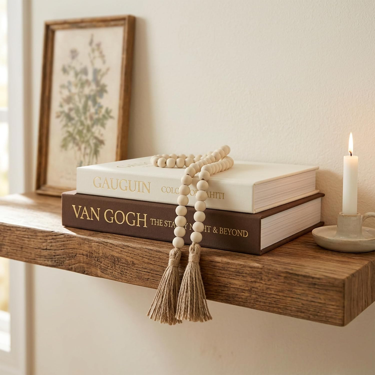 Wood Bead Garland / Brown-beige