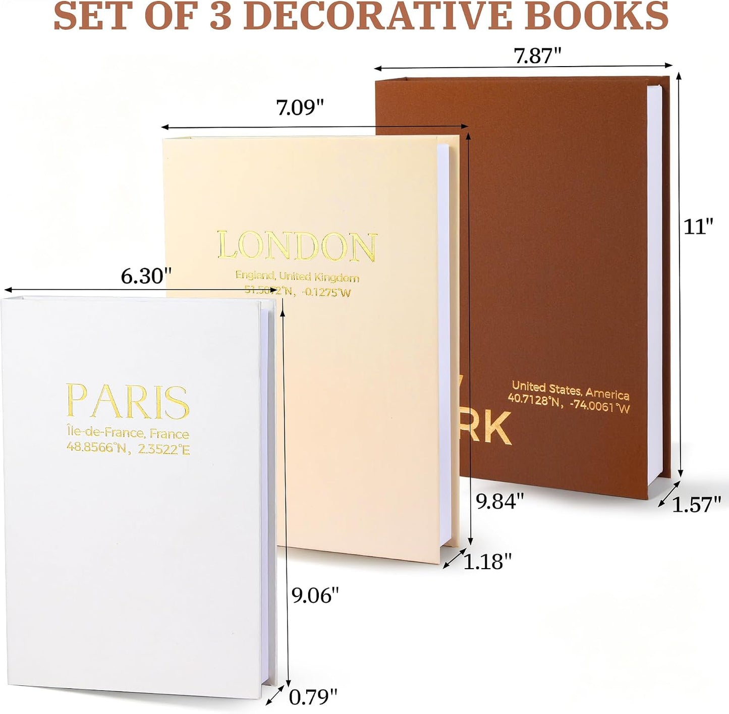 Linen Faux Books / Set of 3