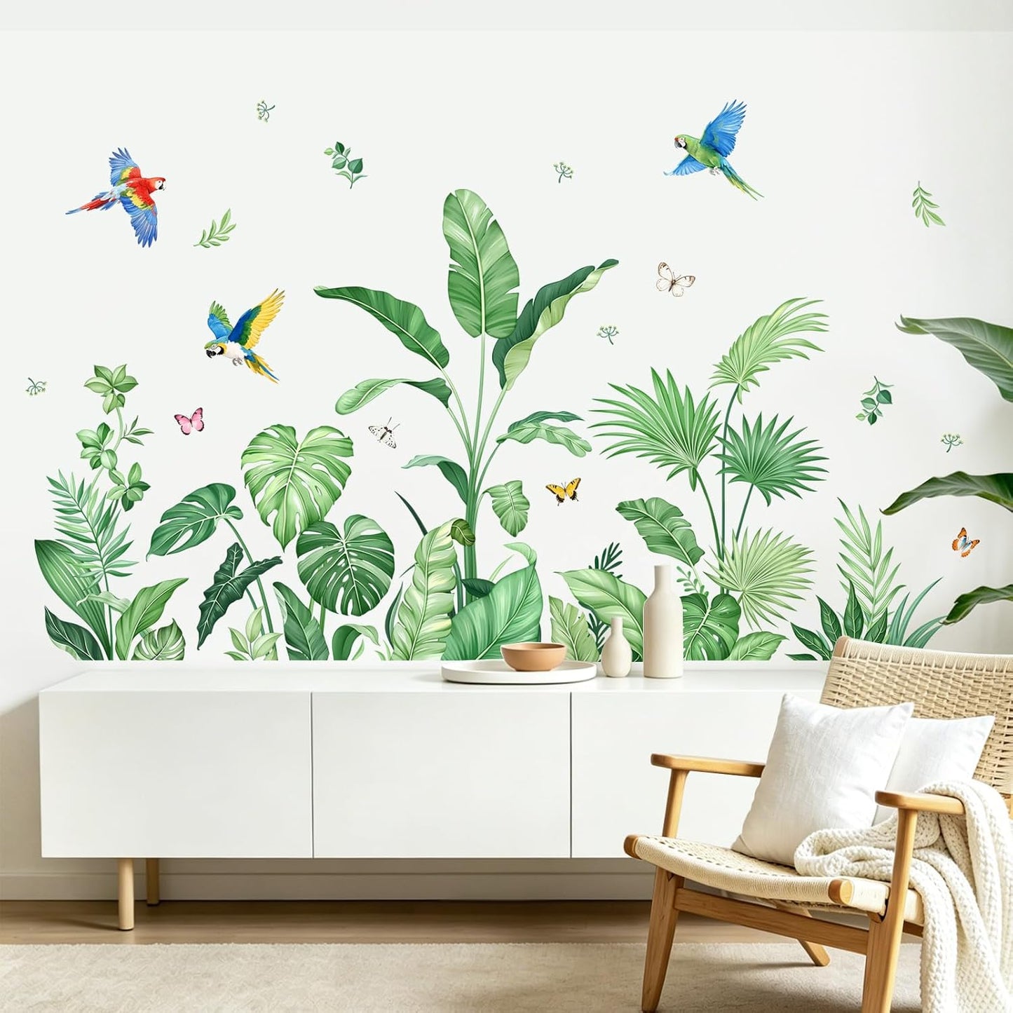 Tropical Jungle Leaf Wall Decals / Green