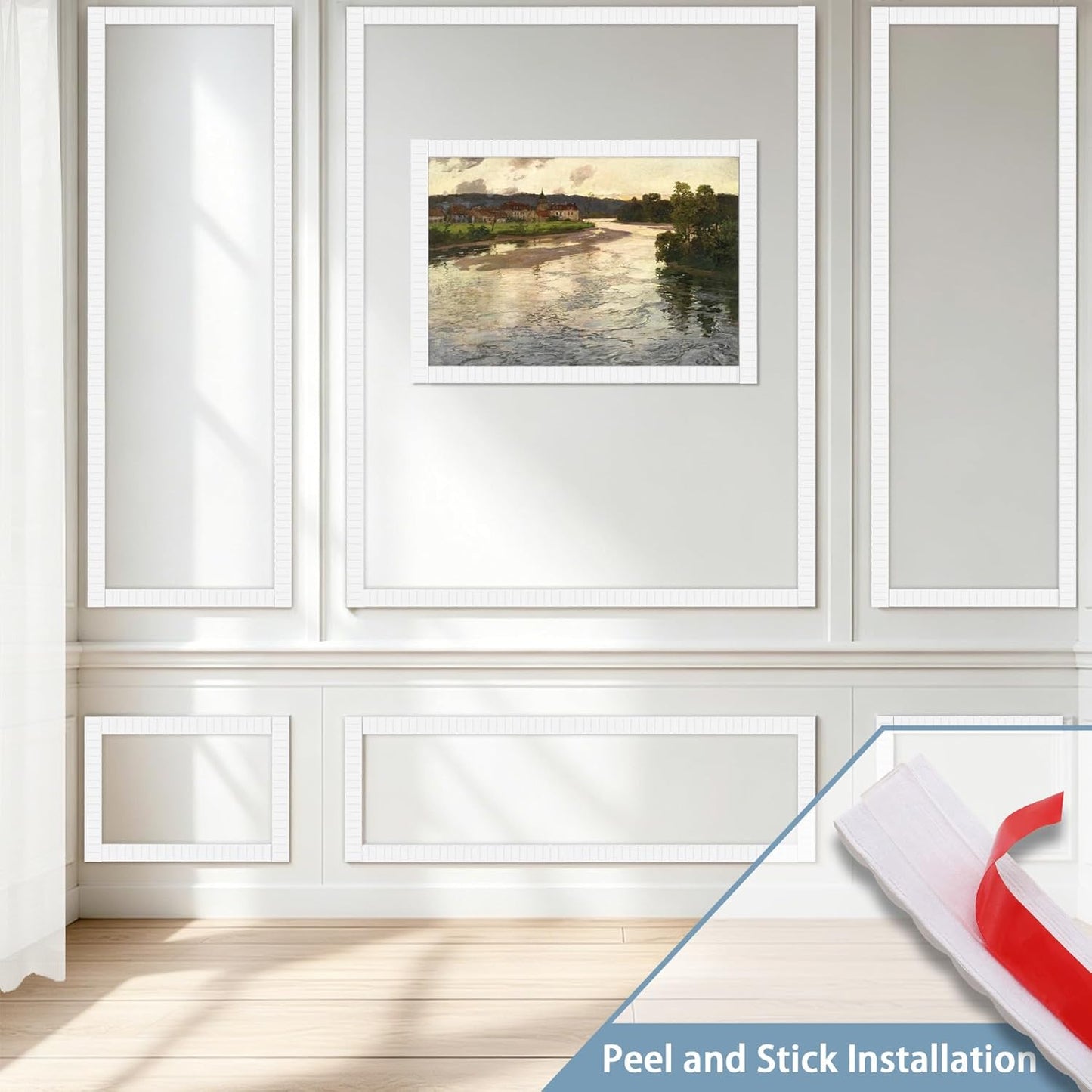 Peel & Stick Flexible Fluted Decorative Molding Trim / 118 x 0.79 / Unfinished White