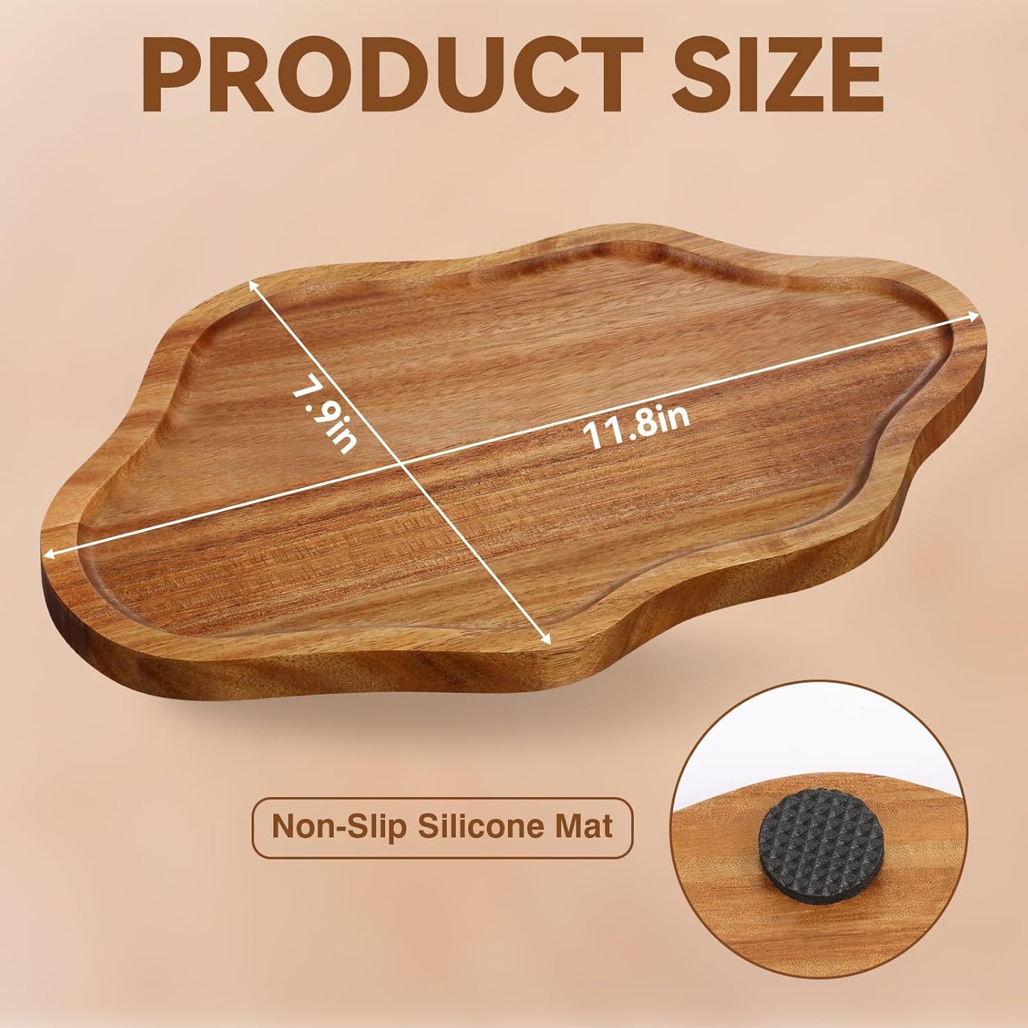 Cloud Wooden Jewelry Tray Trinket Dish / Acacia Wood