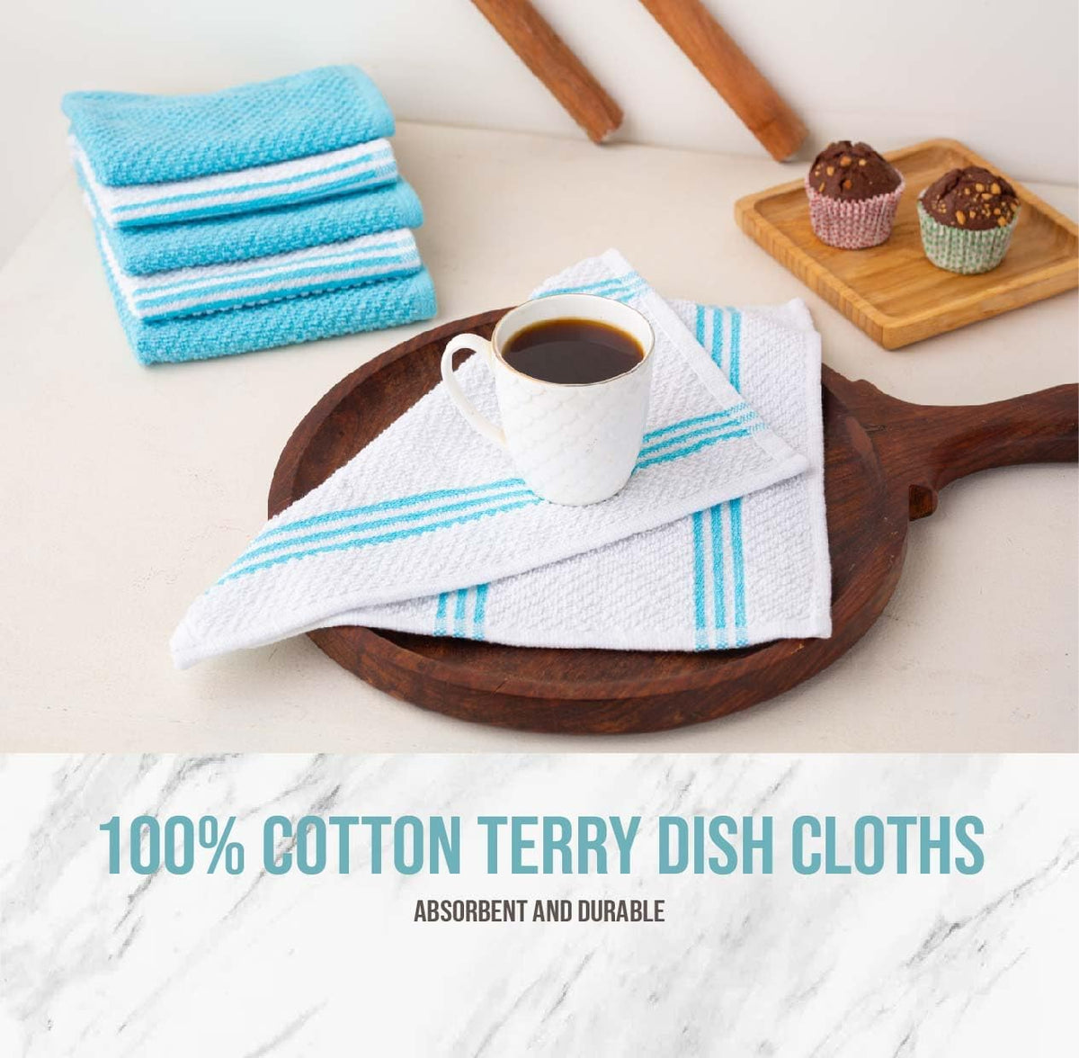 Lane Linen 16Pc Kitchen Towel Set - Heat Resistant Oven Mitts & Pot Holders, Reusable Dish Cloths, Absorbent Hand