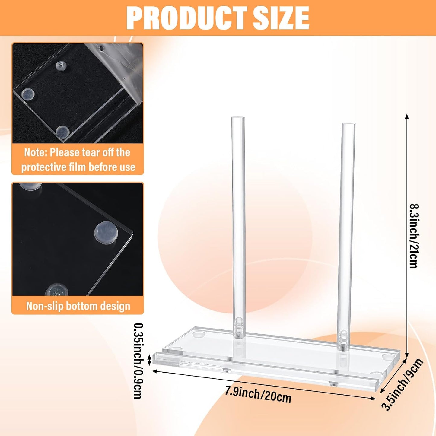 Acrylic Display Stand Easel Book Display Holder For Tabletop Artwork Storage Rack Picture / Clear