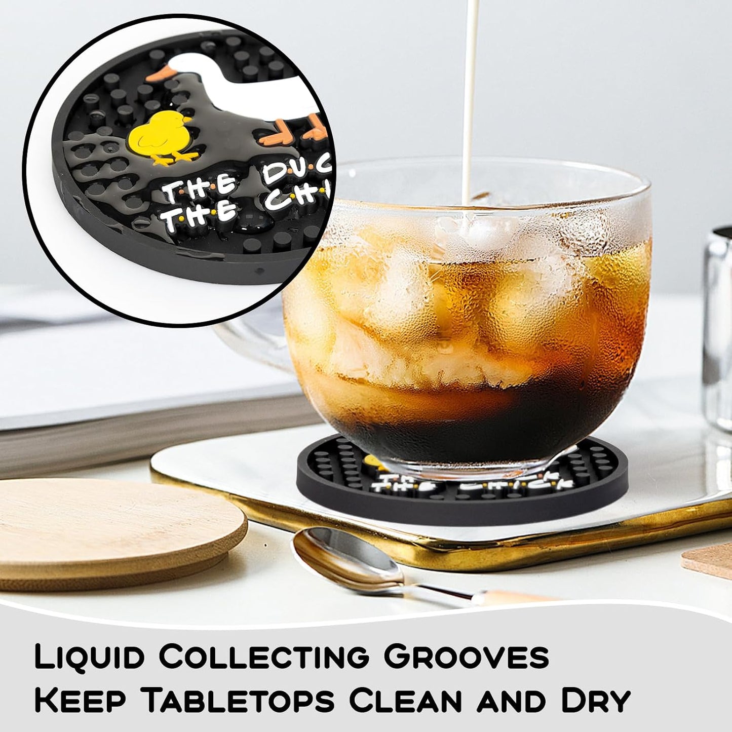 Holder / Silicone Drink Coasters Set