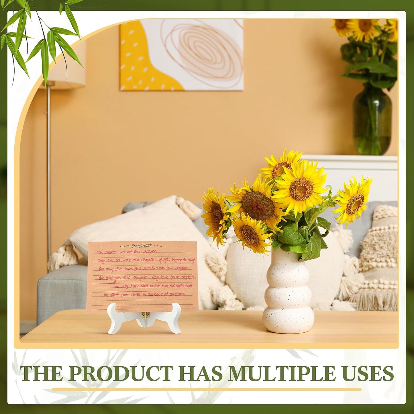 Packs Wooden Display Stand Decorative Plate Stands for Display Picture Frame Holder / White / 4 Inch