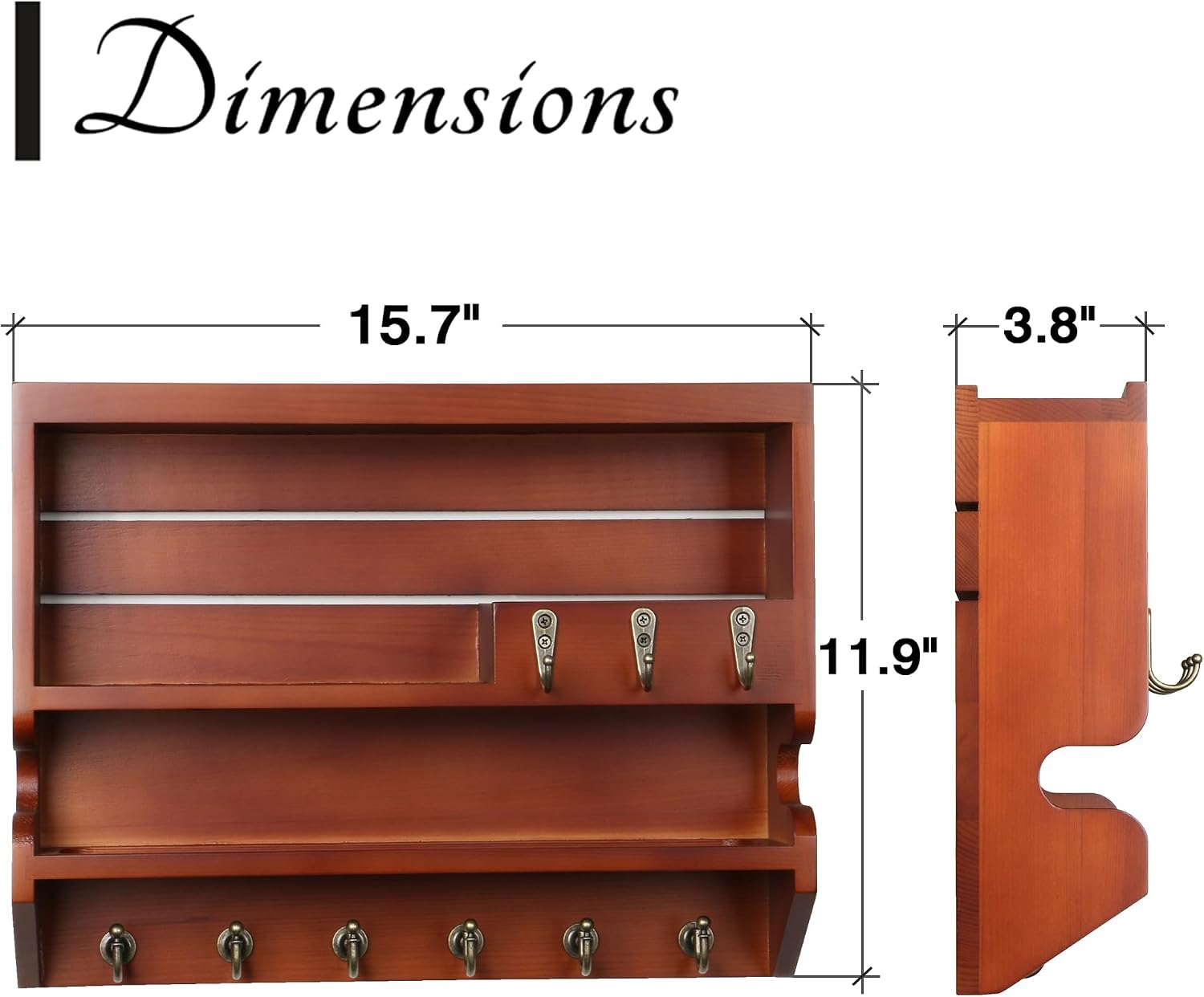 Handcrafted Solid Wood Key Holder / Auburn