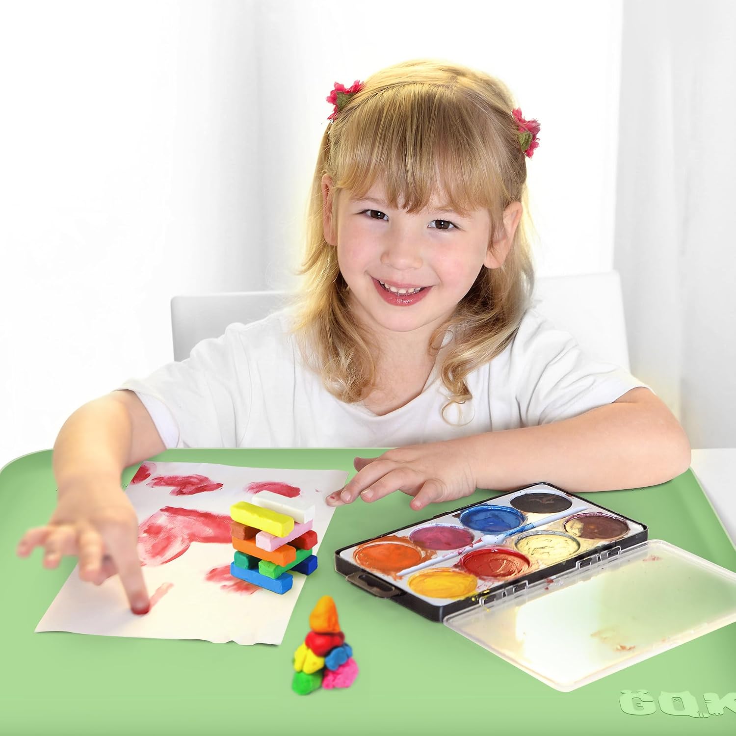 Painting Mat for Kids / 16 x 24 / Green