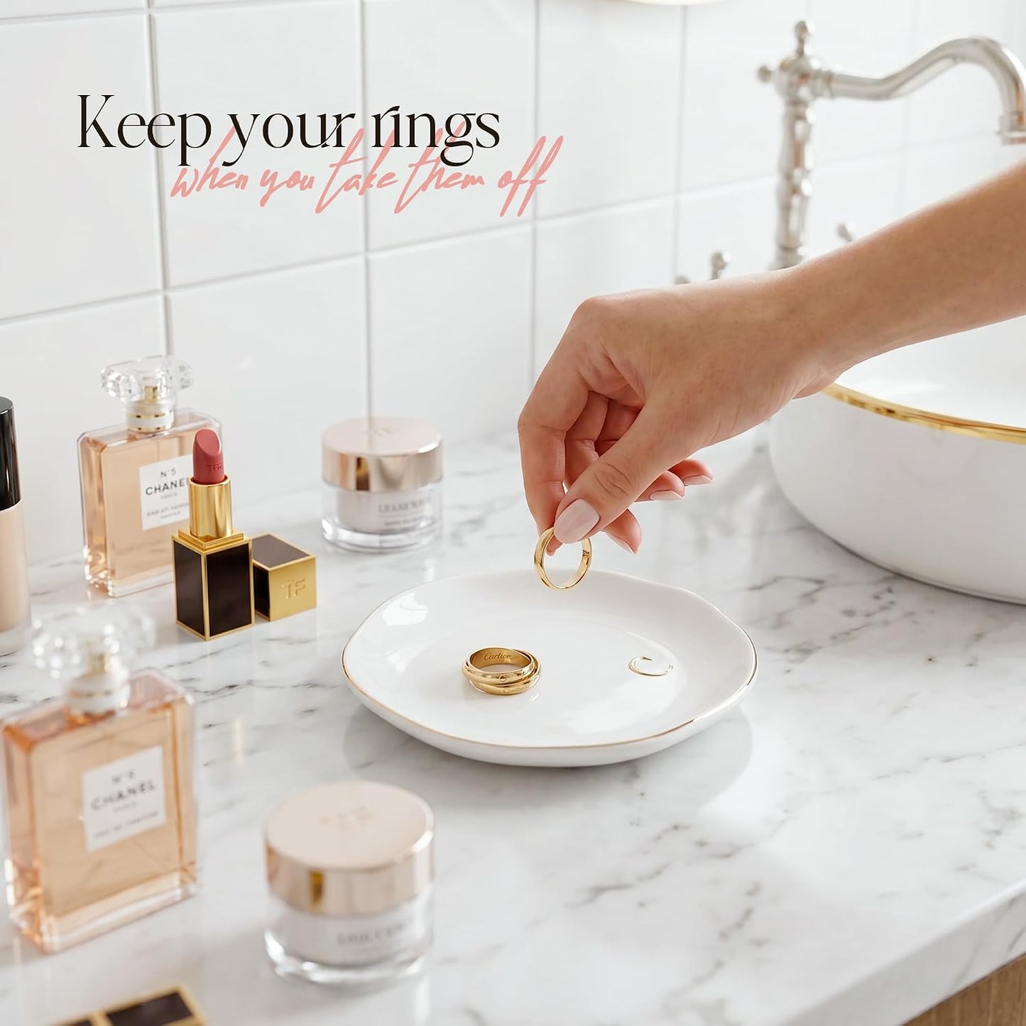 Ceramic Jewelry Tray / C / White