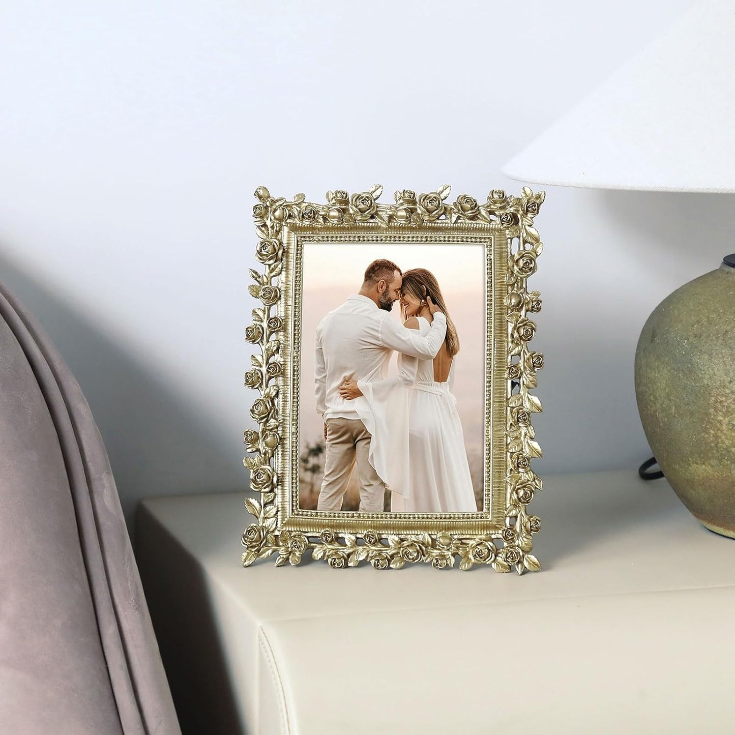 Stand and Real Glass / 4 x 6 / Gold / Set of 2