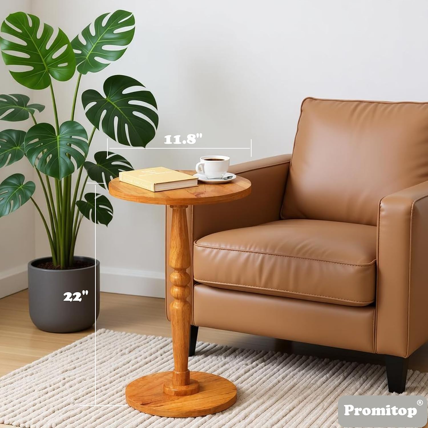 Modern Accent End Table / Natural
