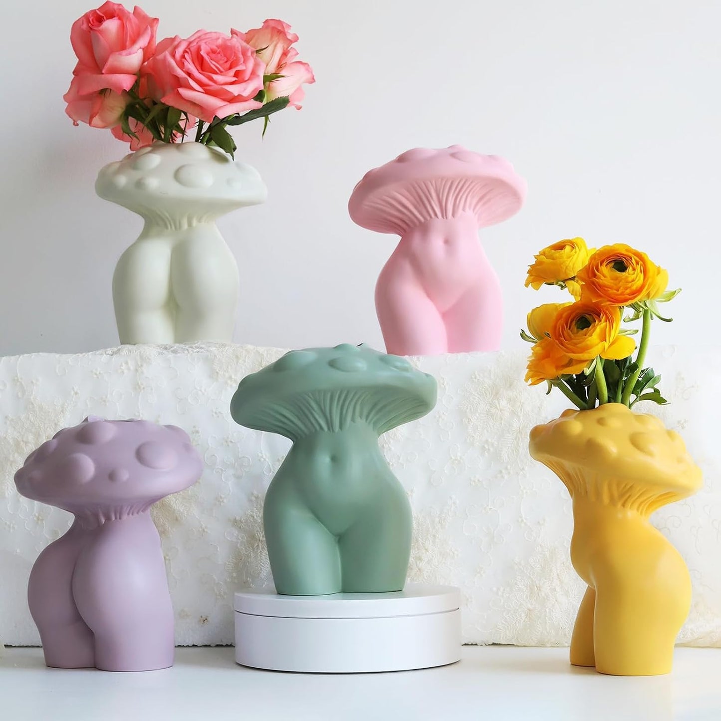 Mushroom Lady Body Vase for Flower / Gradient Bronze / Medium