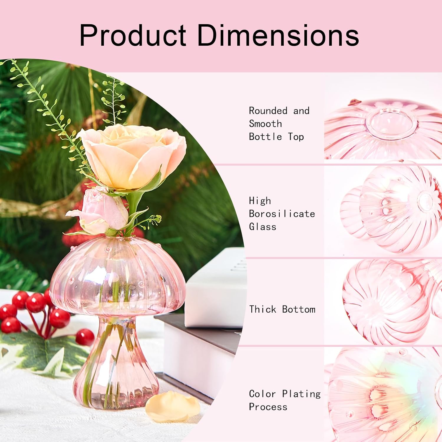 Glass Propagation Planter Window Plant Propagation Station Crystal / Mushroom Vase / Set of 4
