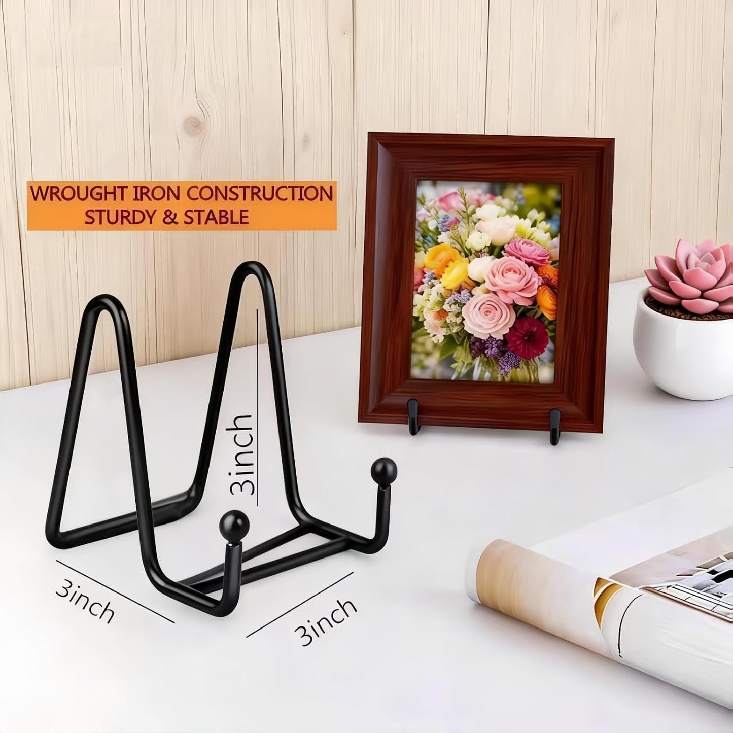 Decorative Plate Stand Display Stands Holders Plate Holder Stands for Photo / Set of 4