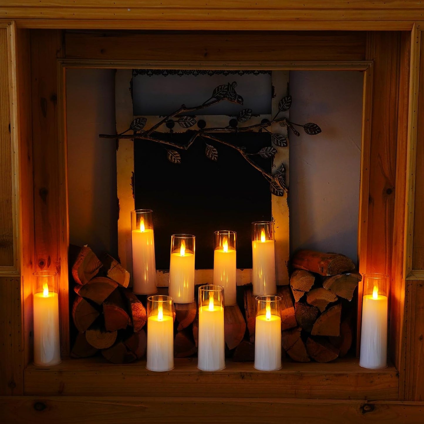 Homemory Pure White Acrylic Flameless Candles, LED Candles, Battery Operated Candles with Remote Control and Timer