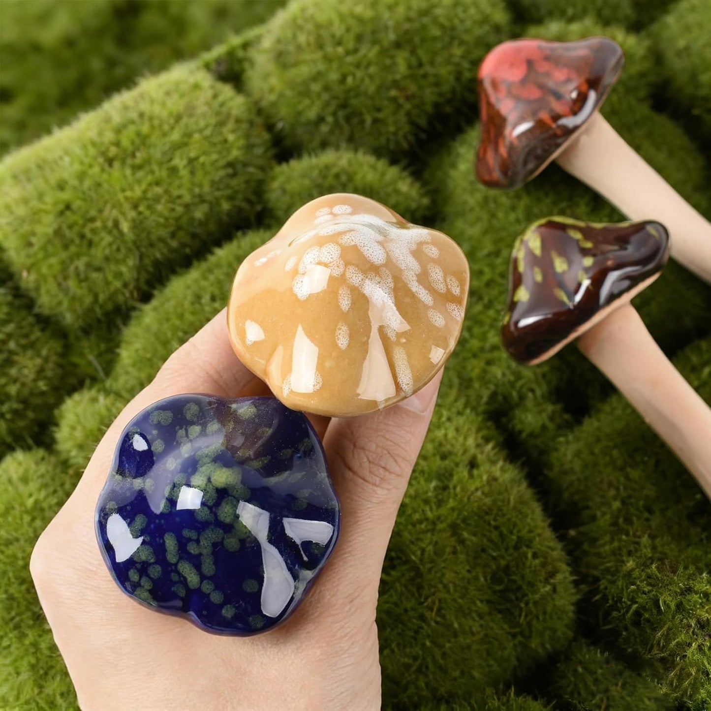 Ceramic Mushroom / Mushrooms Accessories / Set of 8