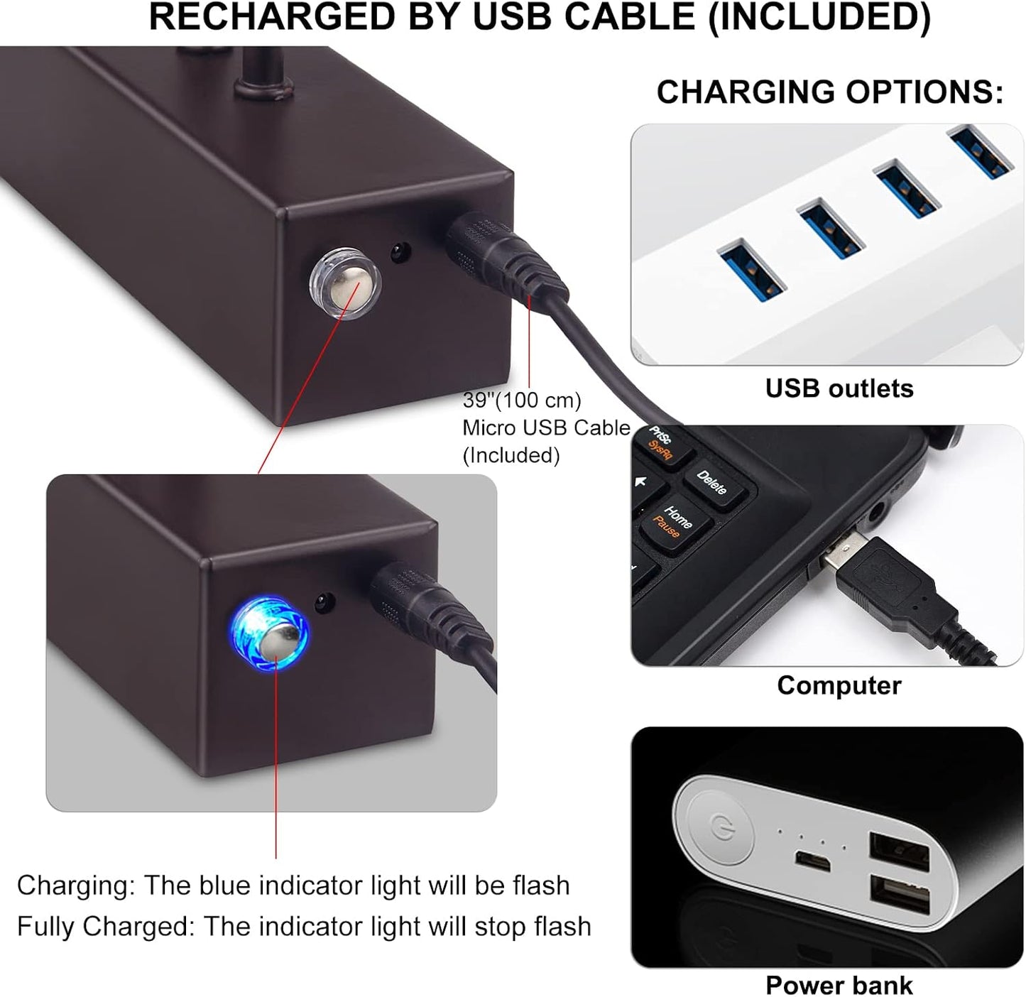 Picture Light for Wall,5000mAh Wireless Wall Light,16" Art Light,Bronze | Rechargeable Photo Lights,Remote Timer and