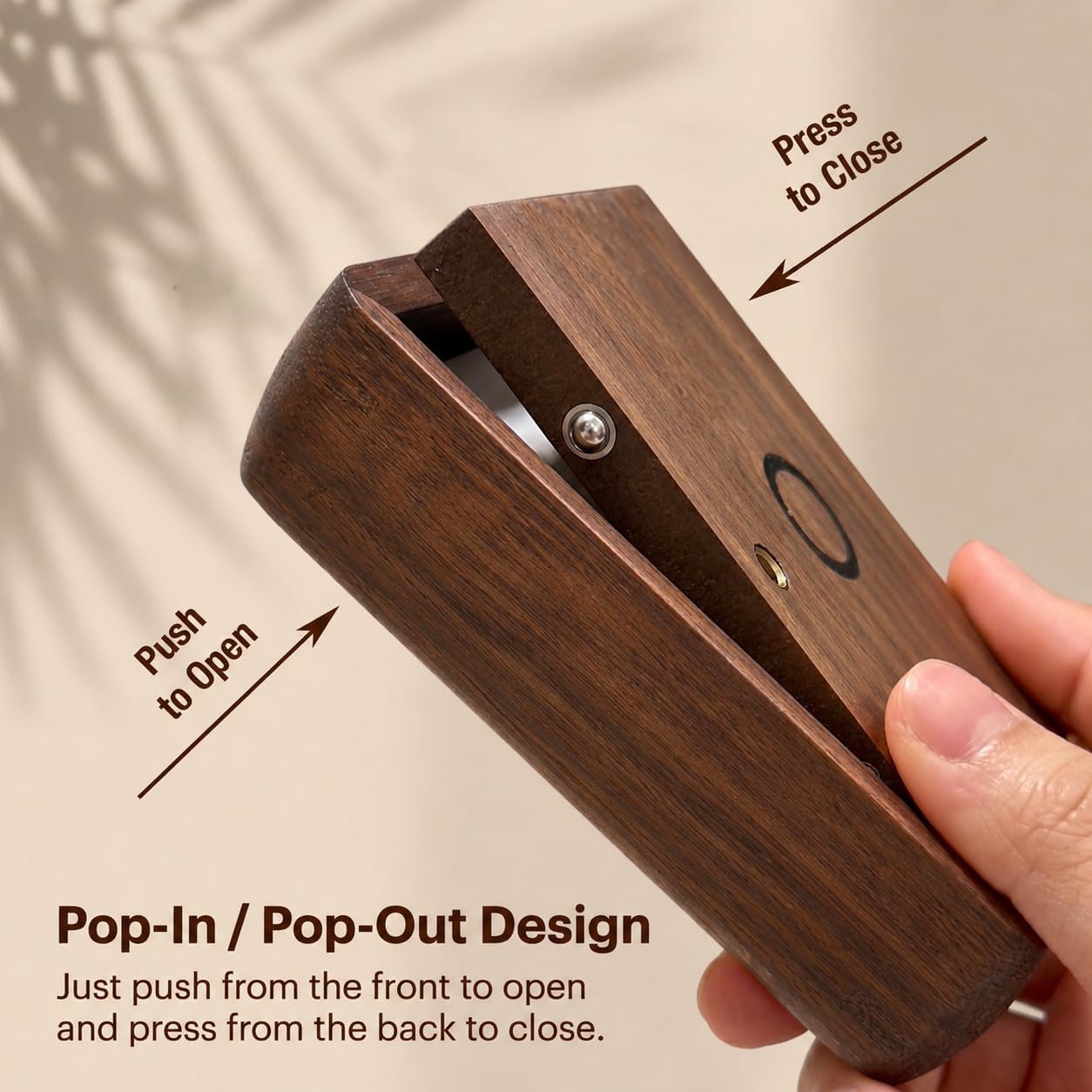 Wood Magnetic Picture Frame / Walnut / 2.2 x 3.4