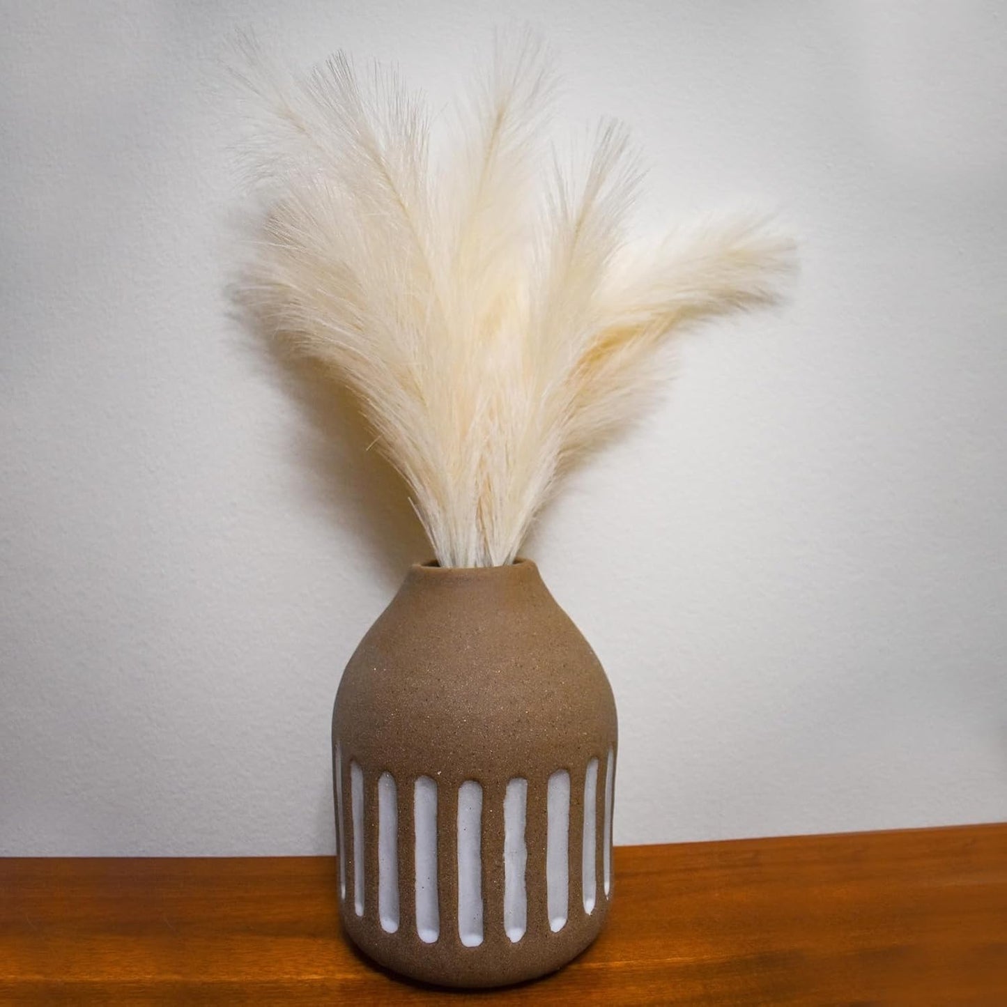 Faux Pampas Grass / Dark Brown / Set of 15