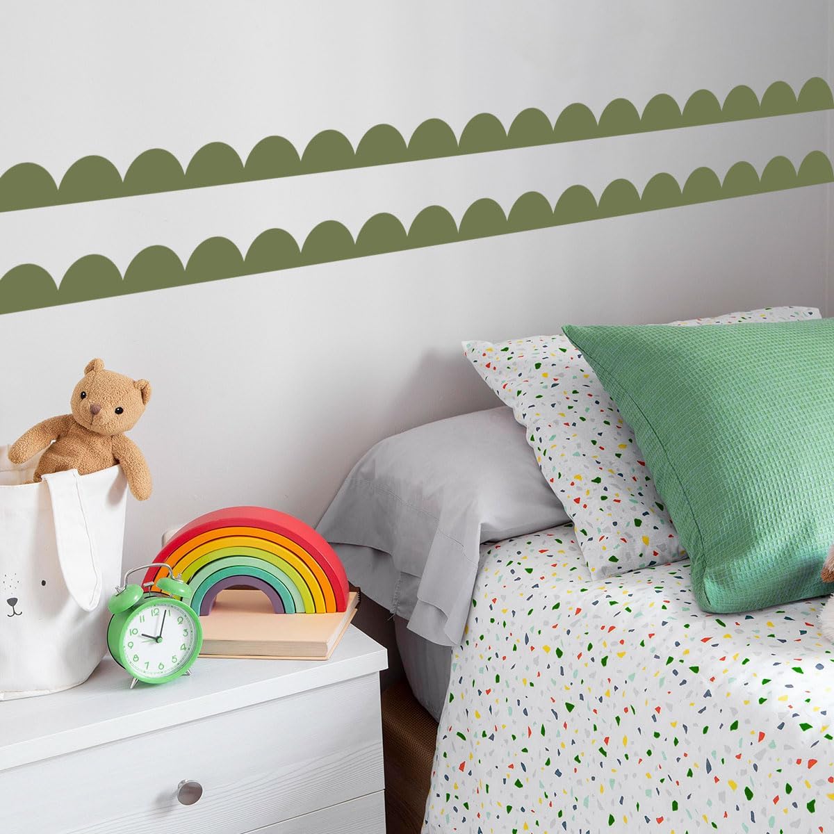 Scallop Border Wall Sticker / Dark Green