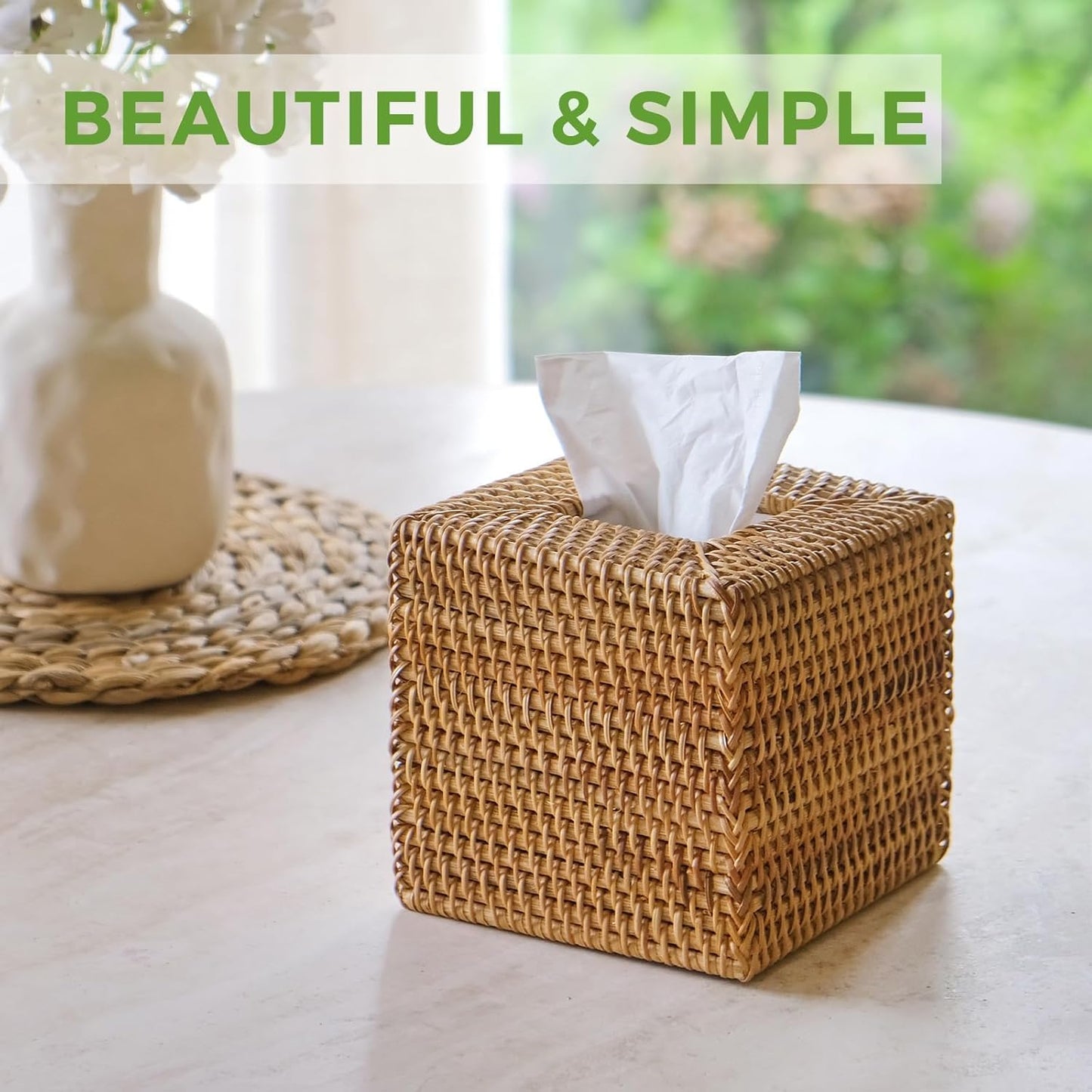Wicker Napkin Holder / Natural / Set of 2