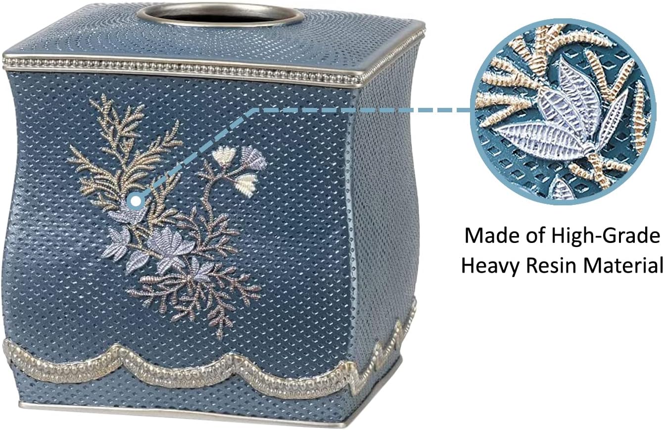Zahari Home 2pc Capri Bathroom Decor Set Waste Basket for Bathroom & Tissue Cover Modern Classic Decor Stylish Unique