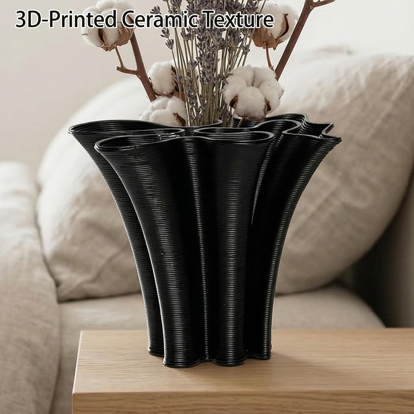 Black Ceramic Vase / Black-b, 5.9 Inch