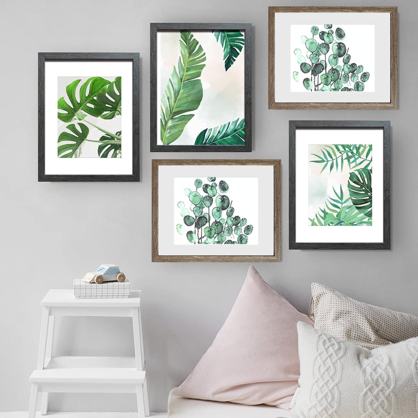 SESEAT 11x14 Frames, Display Pictures 8x10 With mat or 11x14 Prints Without Mat, Wall Mounting, Dark Grey, 6PCS