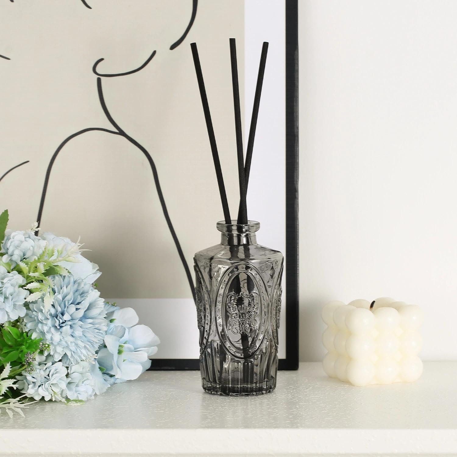 Clear Bud Vases for Flowers / Black / Set of 12