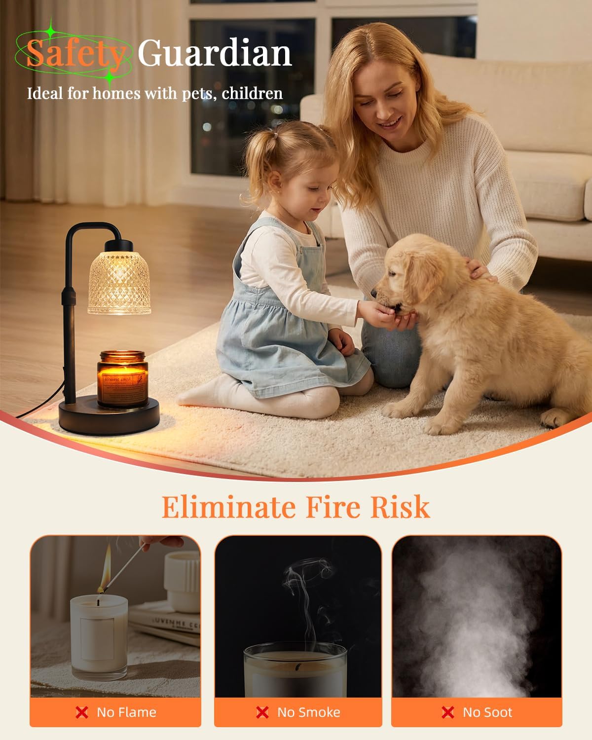 AIFEI Candle Warmer Lamp with Timer, Birthday Gifts for Women Mom CoalBlack | Flameless Candle Lamp - Dimmable