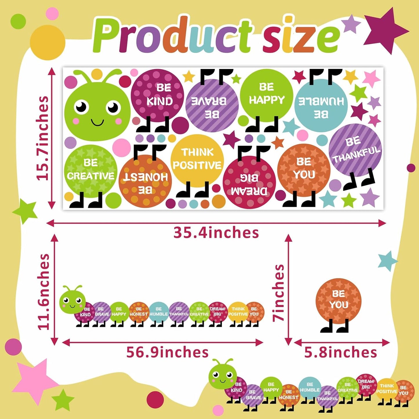 Kids Playroom Wall Decals Inspirational Wall Stickers Colorful Nursery Walls Decal Polka / Purple