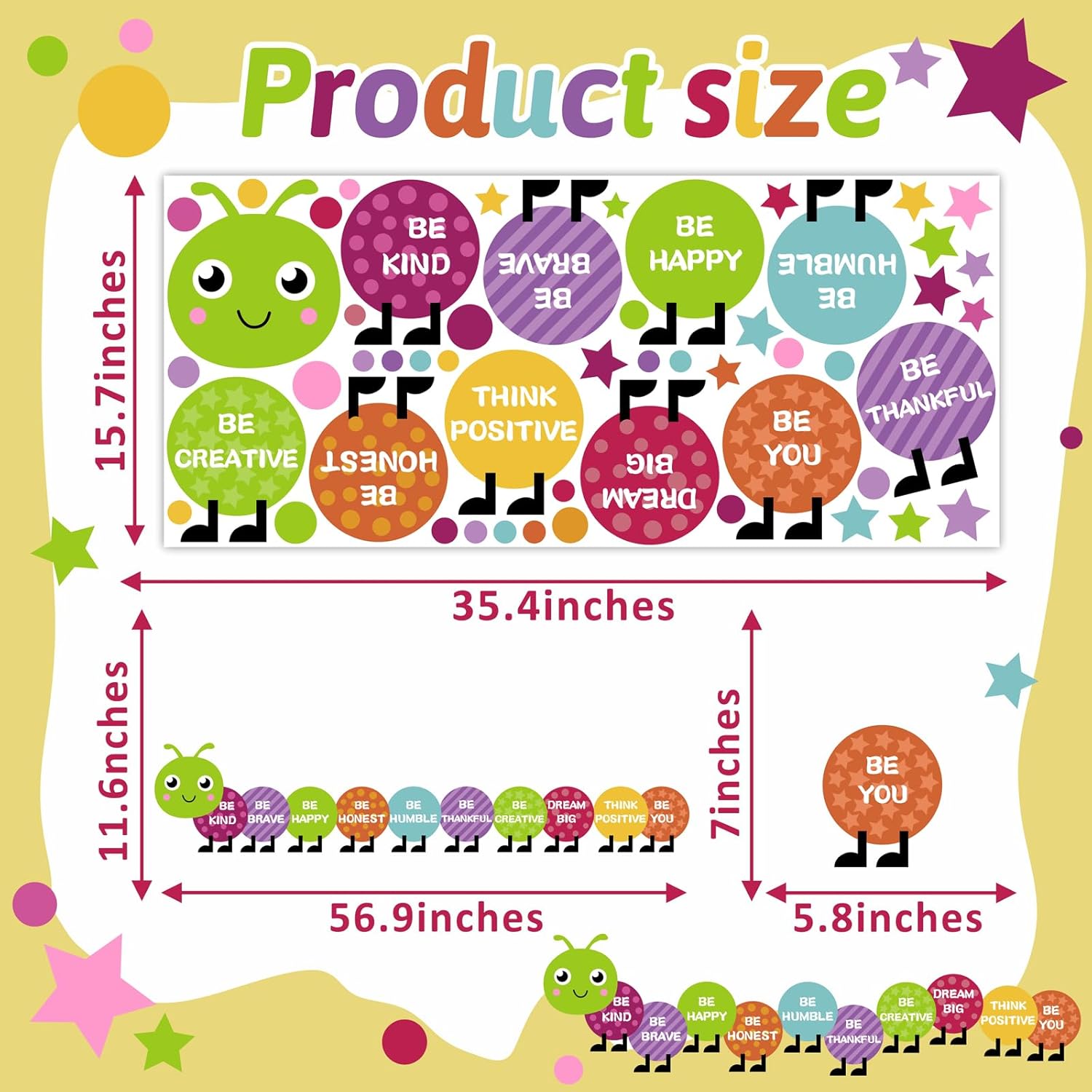 Kids Playroom Wall Decals Inspirational Wall Stickers Colorful Nursery Walls Decal Polka / Purple