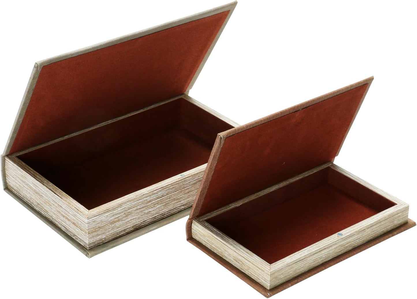 MDF & Canvas Book Storage Boxes / 2 Count / Set of 2