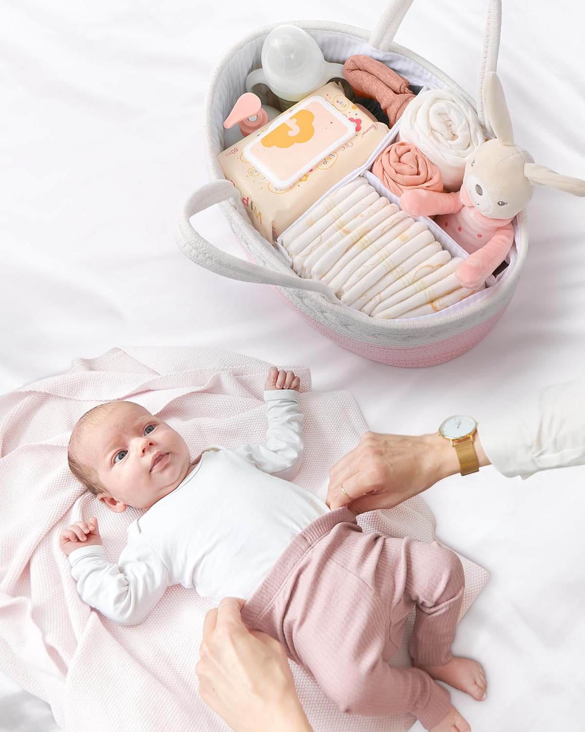 Portable Baby Basket / Large / Pink
