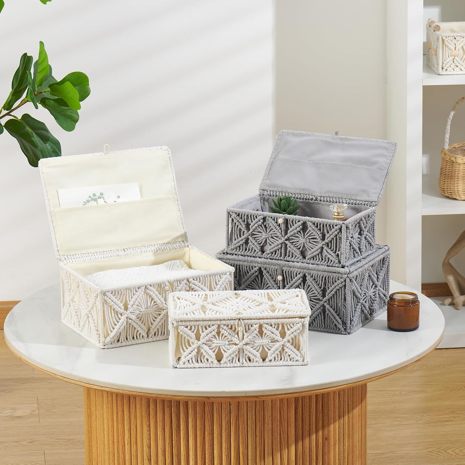 Decorative Boho Storage Baskets / Small / Gray