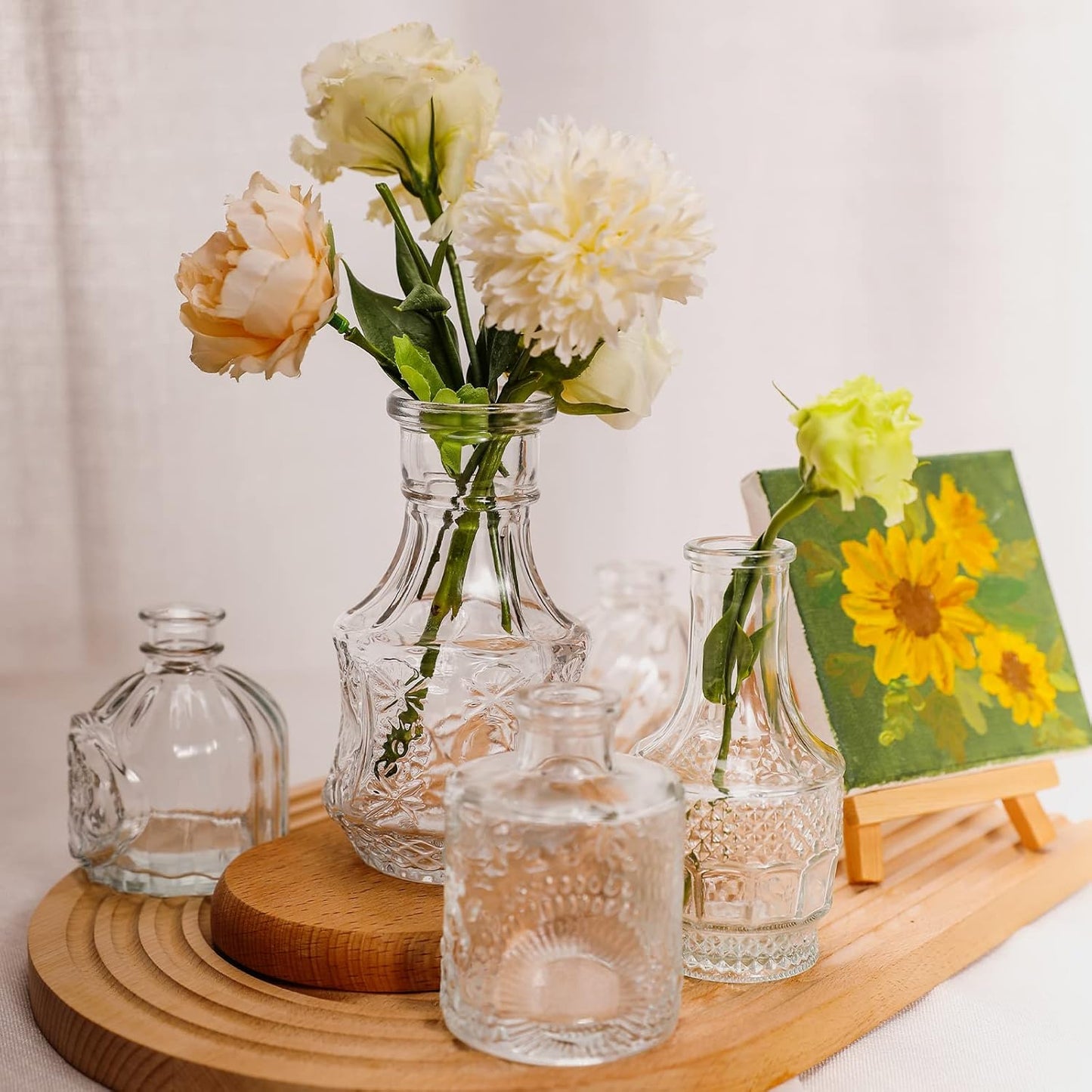 Glass Bud Vase Set / Clear / Set of 16