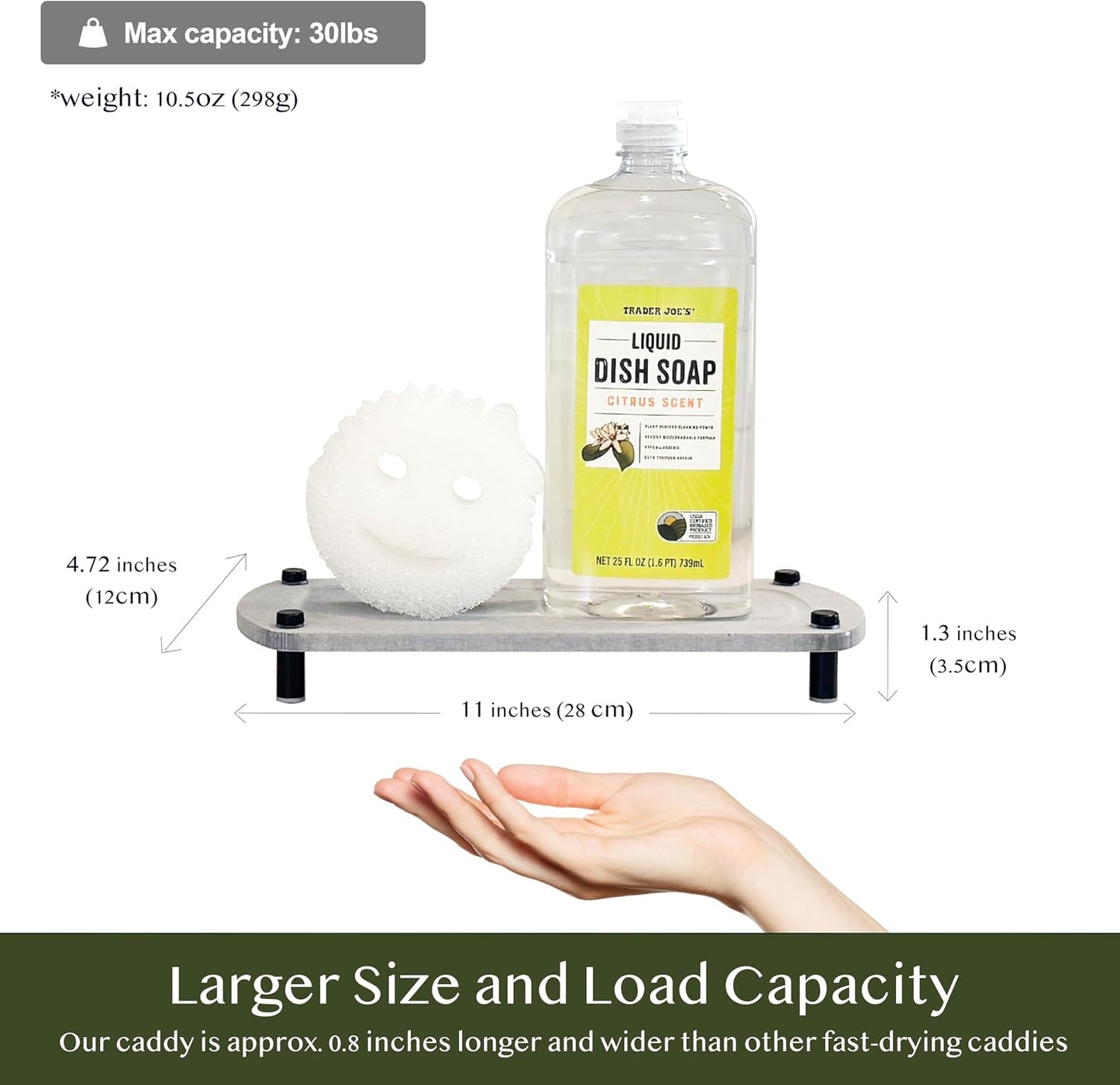 Water Absorbing Stone Soap Tray / Glacier Gray / Set of 2