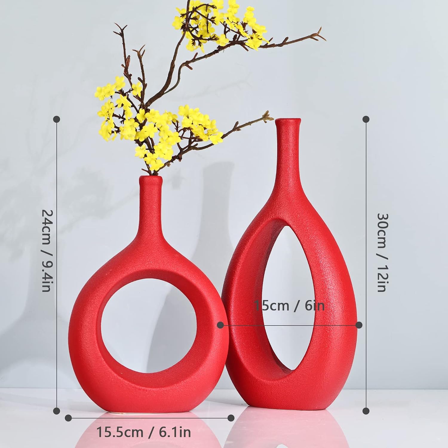 Ceramic Vase Set 2 / Red
