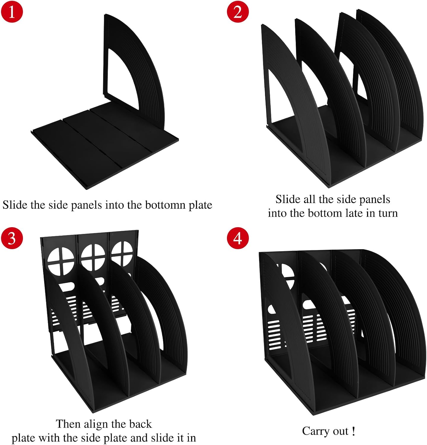 SAYEEC 2Pcs Magazine Holder Plastic File Sorter Binder Holder for Desk Folder Organizer Stand Book Shelf Dividers