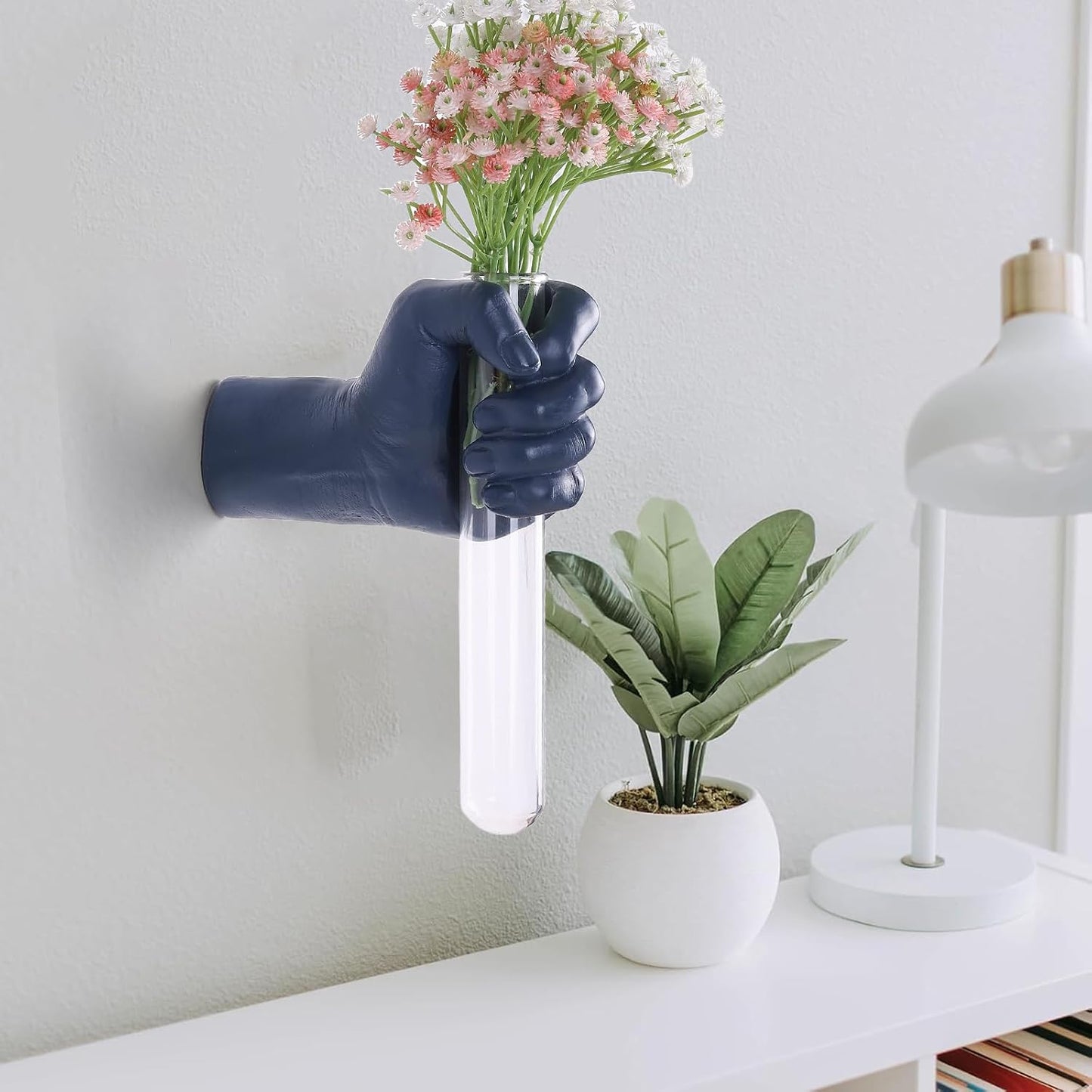 Hand Vase / Unique Wall Statue / Blue