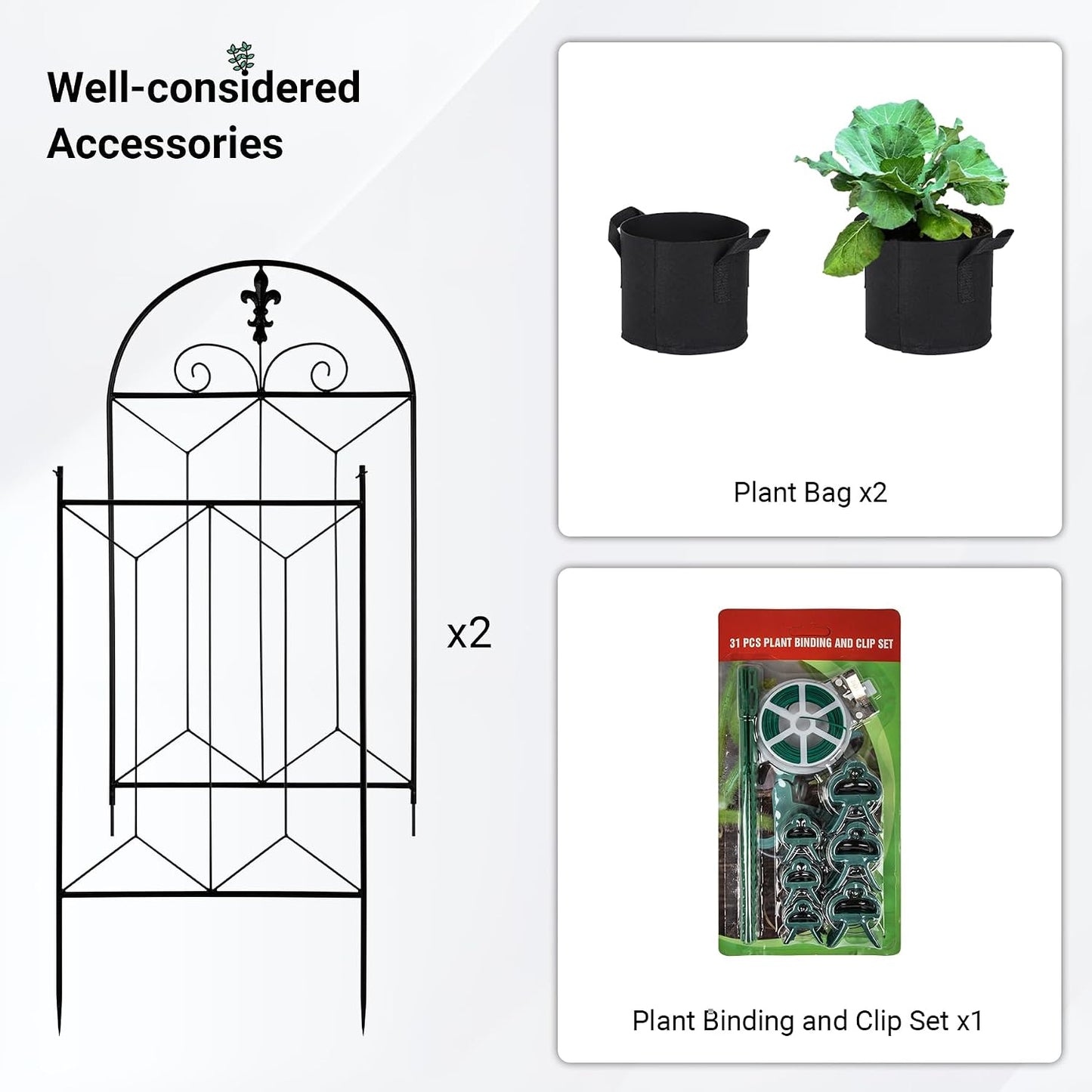 Metal Trellis Outdoor 70.8" x 19.5" - 2 Pack | Trellis for Climbing Plants Outdoor, Rustproof Metal Garden Trellis for